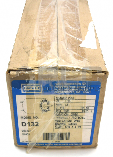 NEW SEALED FASCO D132 MOTOR 1/20HP 1500RPM 115V 1 SPEED