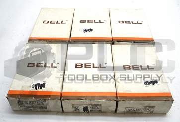 NEW IN BOX LOT OF 6 BELL SQUARE D A-9000 SCREW MOUNTING RECEPTACLE COVER GRAY