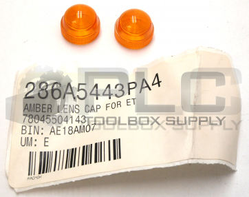 NEW LOT OF 2 GENERAL ELECTRIC 286A5443PA4 AMBER CAP FOR GE INDICATING LIGHTS