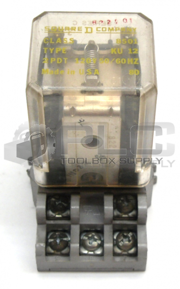 SQUARE D 8501-KU12 RELAY WITH BASE 120V 50/60HZ
