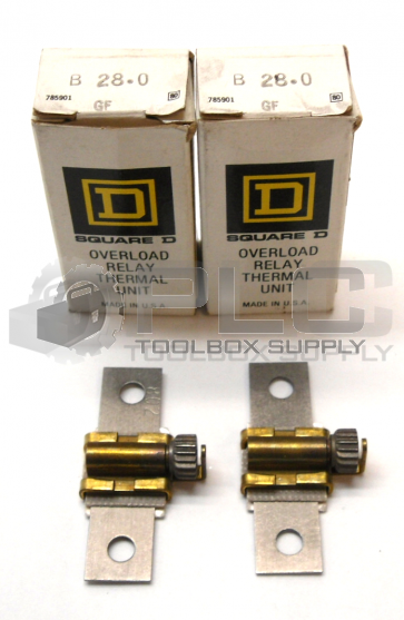 NEW LOT OF 2 SQUARE D B28.0 OVERLOAD THERMAL UNIT HEATING ELEMENT