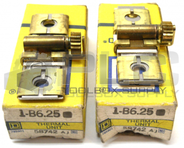 NEW LOT OF 2 SQUARE D B6.25 OVERLOAD RELAY THERMAL UNIT