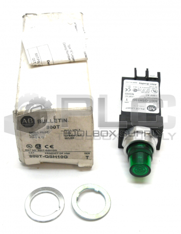 NEW ALLEN BRADLEY 800T-QSH10G /T SMALL PILOT LIGHT GREEN CAP W/LED