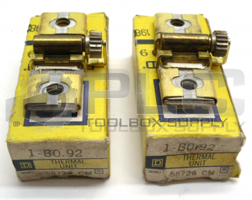 LOT OF 2 NEW SQUARE D B0.92 OVERLOAD RELAY THERMAL UNIT