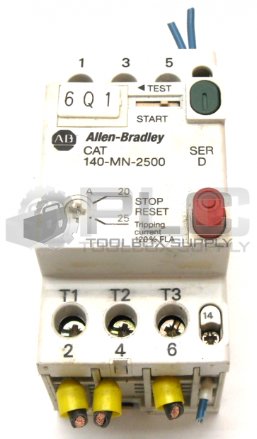 ALLEN BRADLEY 140-MN-2500 /D MANUAL MOTOR PROTECTOR 20-25 AMP 660 VOLTS 140-A10