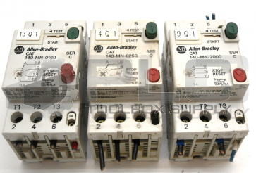 LOT OF 3 ALLEN BRADLEY 140-MN-0160 C,140-MN-0250 D,140-MN-2000 C MANUEL MOTOR