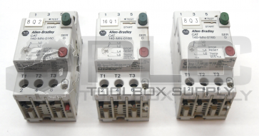 LOT OF 3 ALLEN BRADLEY 140-MN-0160/D STARTER MOTOR PROTECTOR W/140-A10/C