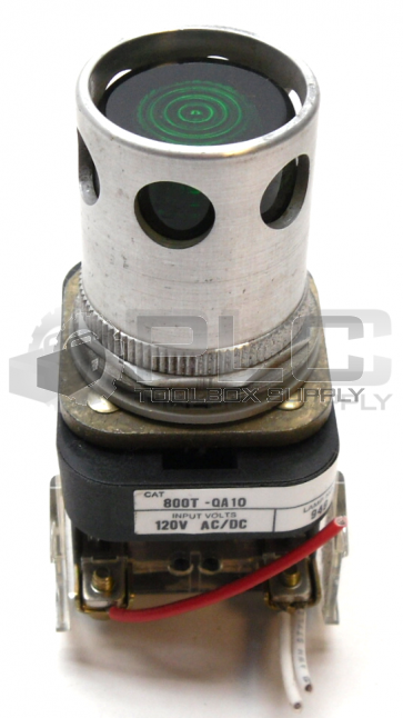 ALLEN BRADLEY 800T-QA10/T PUSH BUTTON GREEN EXTENDED HEAD W/GUARD 800T-XA /D AUX