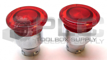 LOT OF 2 NEW SHAMROCKS CONTROLS RB2-BW44 MUSHROOM PUSH BUTTON RED