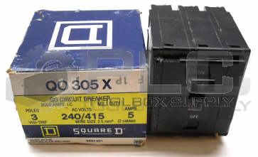 NEW SQUARE D QO-305-X CIRCUIT BREAKER 3POLE 240/415V 5 AMPS