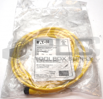 NEW SEALED EATON 5000114 CORDSET 12FT 3POLE AC MM F P AWM AM3C3MG120F