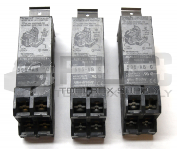 LOT OF 3 ALLEN BRADLEY 595-AB SER C AUXILIARY CONTACT SIZES 0-5