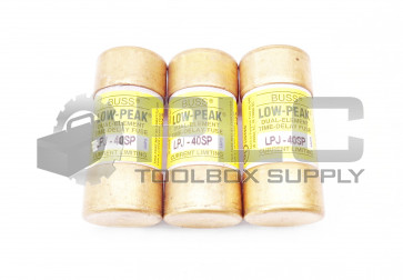 LOT OF 3 NEW BUSS LPJ-40SP LOW-PEAK CLASS J 600VAC