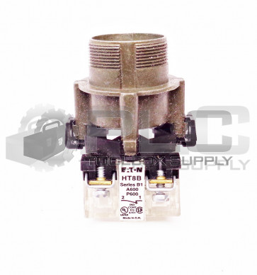 NEW EATON HT8B PUSH BUTTON BASE W/CONTACT BLOCK