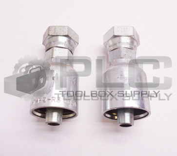 LOT OF 2 NEW PARKER 10743-6-6 FITTING 3/8" HOSE X 3/8" FEMALE NPSM PIPE- SWIVEL