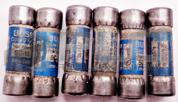 LOT OF 6 NEW BUSS SC-15 FUSE CLASS G 480VAC