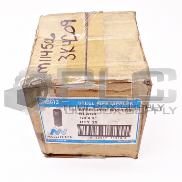 NEW MATCO-NORCO ZNB013 STEEL PIPE NIPPLES BLACK 1/4" x 3" (25 COUNT)