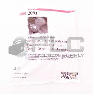 NEW 3M 2091 FILTERS P100 PARTICULATE (2 IN BAG)