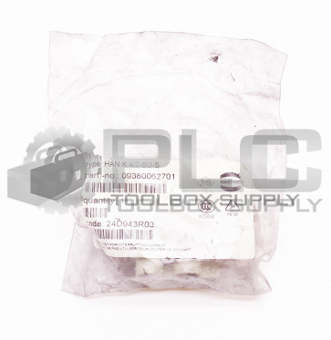 NEW HARTING 09380062701 RECTANGULAR HAN INSERT FEMALE 6-WAY SCREW HAN K 4/2-BU-S