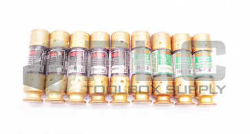 LOT OF 9 NEW BUSSMANN FRN-R-20 TIME-DELAY FUSES CLASS RK5 250V FRN-R 20