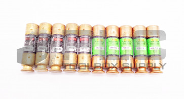 LOT OF 10 NEW BUSSMANN FRN-R-9 FUSETRON DUAL ELEMENT FUSES 250V FRN-R 9