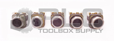 LOT OF 5 ALLEN BRADLEY 800T-A...T BLACK PUSH BUTTON SWITCH W/ 800T-XA /D BLOCK