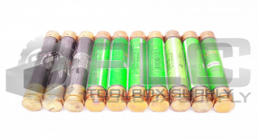 LOT OF 10 BUSSMANN FUSETRON FRS-R-50 DUAL-ELEMENT TIME-DELAY FUSE 600VAC 250VDC