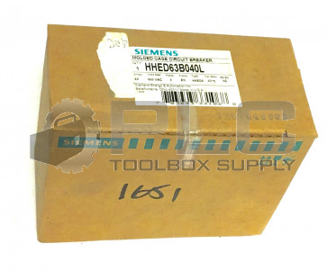 NEW SIEMENS HHED63B040L CIRCUIT BREAKER  40AMPS 600VAC 3 POLES HHED63B040