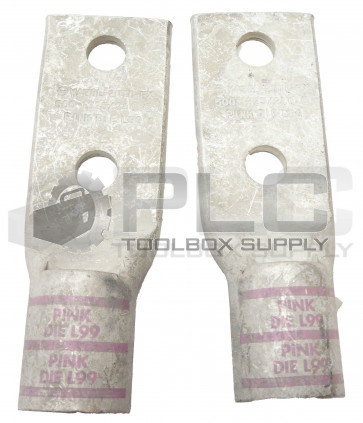 LOT OF 2 NEW BURNDY YA38L-2NTC-FX COMPRESSION LUG *READ*