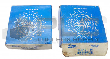 LOT OF 2 NEW MARTIN 50BS16 1-1/2 BORED TO SIZE SPROCKET