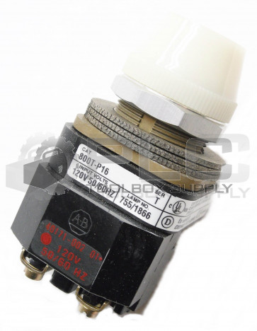 NEW ALLEN BRADLEY 800T-P16 SER T PILOT LIGHT WHITE LENS 