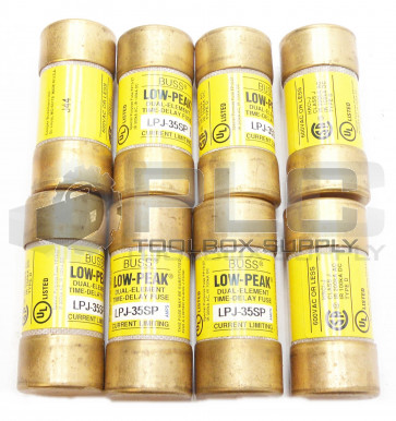NEW LOT OF 8 BUSSMANN LPJ-35SP LOW-PEAK DUAL ELEMENT TIME DELAY CLASS J FUSE