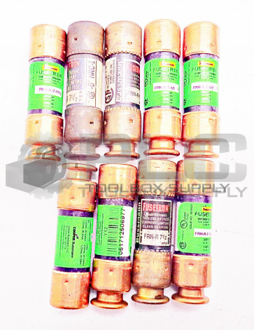 LOT OF 9 NEW BUSSMAN FUSETRON FRN-R 7 1/2 FUSE FRNR 7 1/2 250 VOLT 7 1/2 AMP