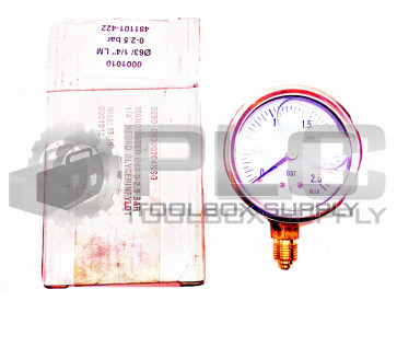 NEW MANOMETER 0001010 063 0-2,5 BAR 1/4" NEDAD GLYCERINFYLDT