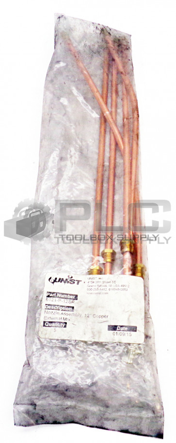 LOT OF 5 NEW UNIST 6121-P-12SR COPPER SPRAY NOZZLE