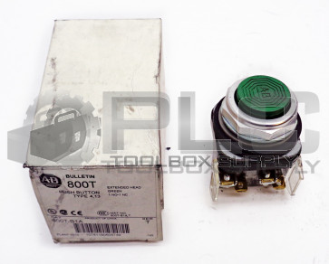 NEW ALLEN BRADLEY 800T-B1A SERIES T EXTENDED HEAD PUSH BUTTON GREEN