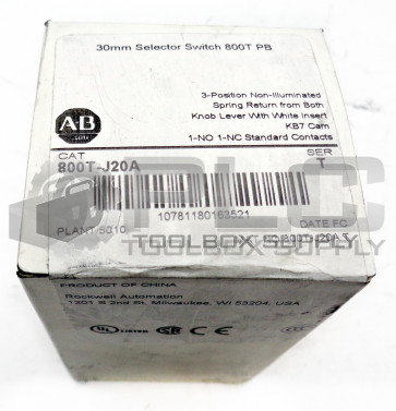 NEW ALLEN BRADLEY 800T-J20A SERIES T 3 POSITION SELECTOR SWITCH