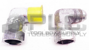LOT OF 2 NEW PARKER 5/8" OD TO 1/2" ID 90° SWIVEL ELBOW FITTING