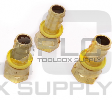 LOT OF 3 NEW PARKER BRASS HOSE FITTING 1-1/16" ID FEMALE JIC SWIVEL, 3/4" HOSE