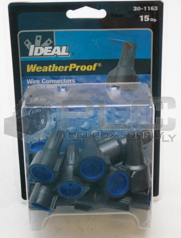 NEW SEALED IDEAL 30-1163 WEATHERPROOF  WIRE CONNECTORS QTY 15 #16-#6 AWG