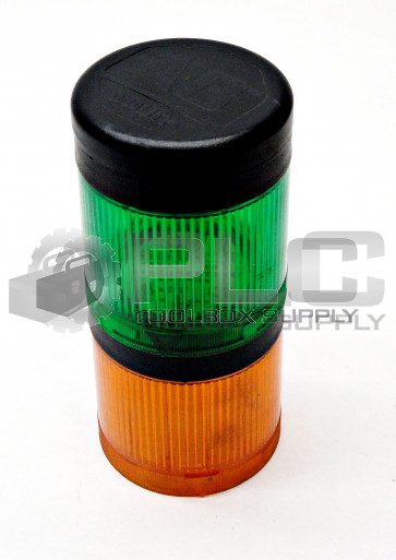 ALLEN BRADLEY 855T-B10DN5 AMBER W/ 855T-B10DN3 GREEN STEADY INCANDESCENT LIGHTS