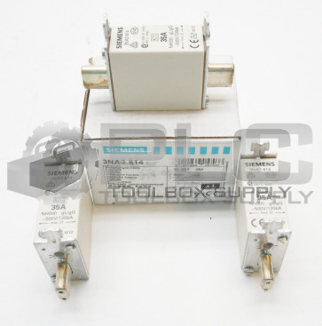 BOX OF 3 NEW SIEMENS 3NA3 814 FUSE LINK 35AMP 500VAC 