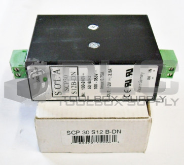 NEW SOLA SCP30 S12B-DN POWER SUPPLY 30W 12V / SCP30S12BDN