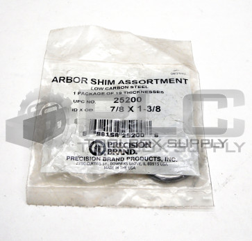 PACKAGE OF 19 NEW PRECISION 25200 ARBOR SHIM ASSORTMENT 7/8IDX1-3/8OD 