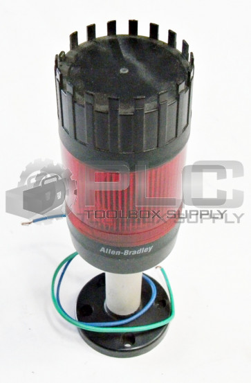 ALLEN BRADLEY 855T-BPM10 STACK LIGHT BASE w/ 855T-B24BC4 RED STROBE WITH SOUND