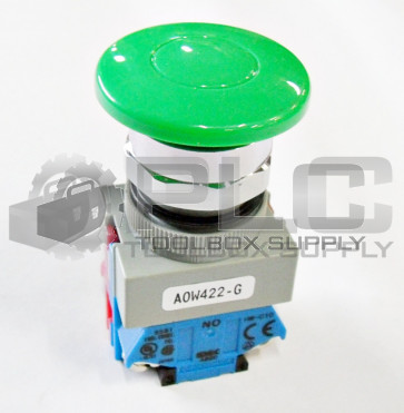 NEW IDEC AOW422-G TW 40MM MSHRM PB GREEN / AOW422 / A0W422