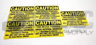 LOT OF 5 NEW EMED CO. JQS266 CAUTION VOLTAGE WARNING LABEL 