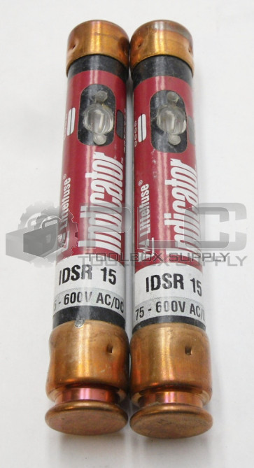 LOT OF 2 NEW LITTELFUSE IDSR 15 FUSE 15 AMP 600 VAC CLASS RK5