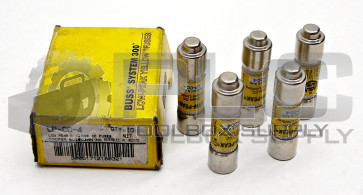 BOX OF 5 NEW COOPER BUSSMANN LP-CC-4 FUSE 4AMP 600VAC TIME DELAY LPCC4