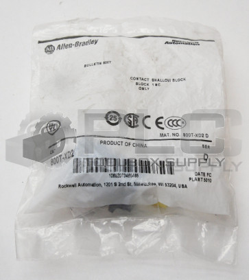 NEW ALLEN BRADLEY 800T-XD2 SER /D CONTACT SHALLOW BLOCK